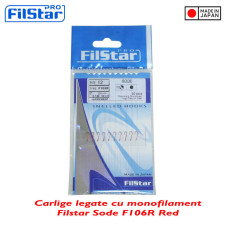 Filstar kampók monofil szál kötve 50cm, F106R modell Sode, piros (10db/zsák) Filstar kampók monofil szál kötve 50cm, F106R modell Sode, piros (10db/zsák)