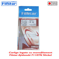 Filstar kampók monofil szál kötéssel 50cm, F1107N, Ajidosuki modell, nikkel (10db/zsák) Filstar kampók monofil szál kötéssel 50cm, F1107N, Ajidosuki modell, nikkel (10db/zsák)
