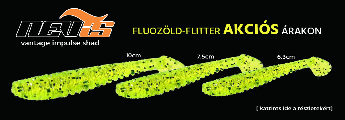 Óriási Akció - Nevis Fluozöld Flitter gumihalak kiváló árakon